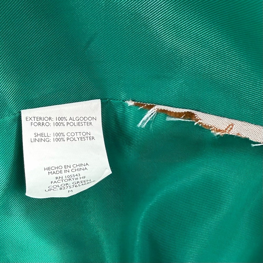 Daisy Fuentes Medium Emerald Green Double Breasted Short Trench Coat Jacket Chic - Picture 5 of 9